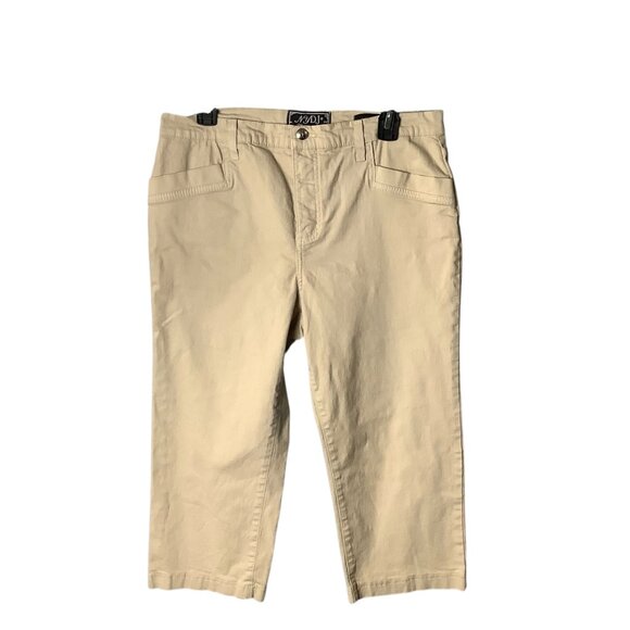 NYDJ Womens Beige Capri Pants Size 12P Cotton/Spandex Blend - Picture 1 of 7